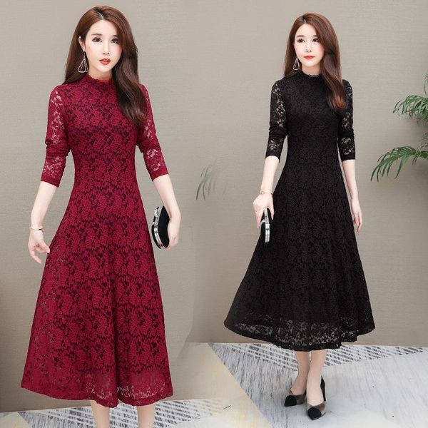 casual dresses autumn o-neck dress women slim large size fashion lace vestidos stitching mid-length long-sleeved bottoming female a975, Black;gray
casual dresses autumn o-neck dress women slim large size fashion lace vestidos stitching mid-length long-sleeved bottoming female a975, Black;gray