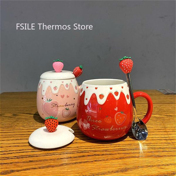 400ml creative strawberry large capacity home breakfast coffee cup cute ceramic mug with lid spoon water mugs
400ml creative strawberry large capacity home breakfast coffee cup cute ceramic mug with lid spoon water mugs