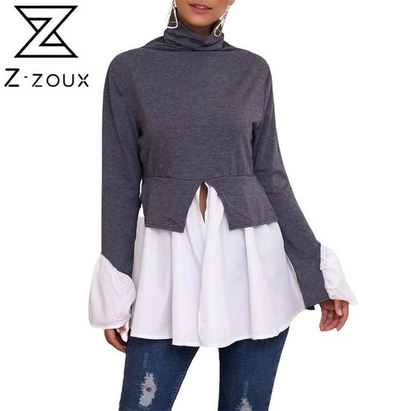 women t shirt urtleneck long sleeve female ee ruffle stitching shirts fashion ladies -shirt loose s ops 210513, White
women t shirt urtleneck long sleeve female ee ruffle stitching shirts fashion ladies -shirt loose s ops 210513, White