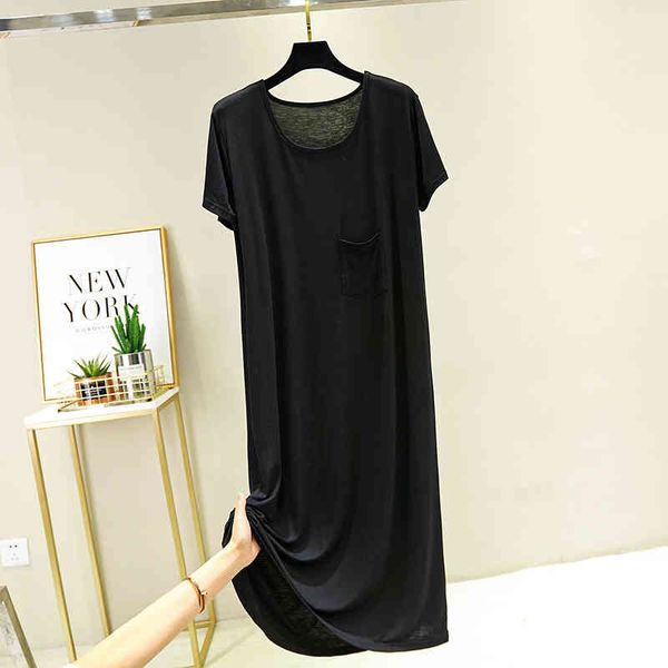 summer casual o-neck short sleeve beach modal cotton long black night vestido de verano frocks for women, White;black
summer casual o-neck short sleeve beach modal cotton long black night vestido de verano frocks for women, White;black