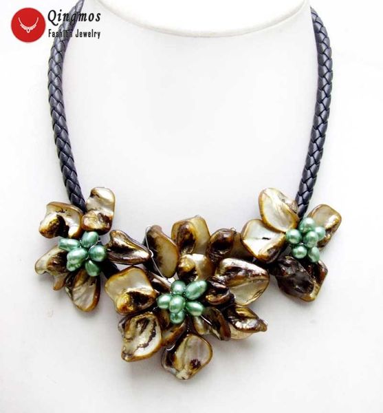 chokers qingmos trendy brown shell flower pendant necklace for women with 3 piece pearl jewelry 18'' n6335, Golden;silver
chokers qingmos trendy brown shell flower pendant necklace for women with 3 piece pearl jewelry 18'' n6335, Golden;silver