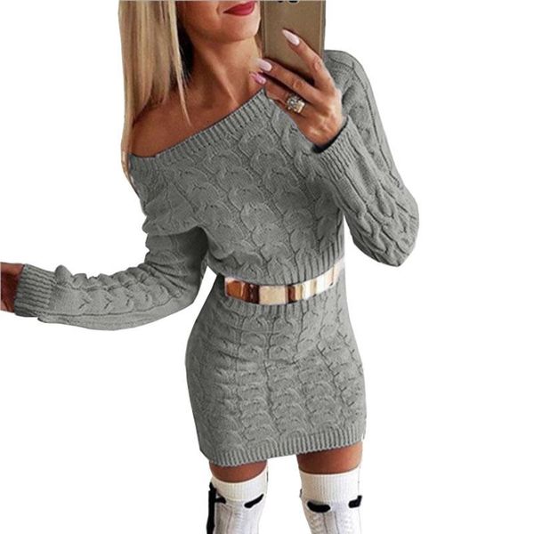 long sleeven knitted warm women sweater dress white pink black vestidos casual bodycon mini autumn winter dresses, Black;gray
long sleeven knitted warm women sweater dress white pink black vestidos casual bodycon mini autumn winter dresses, Black;gray