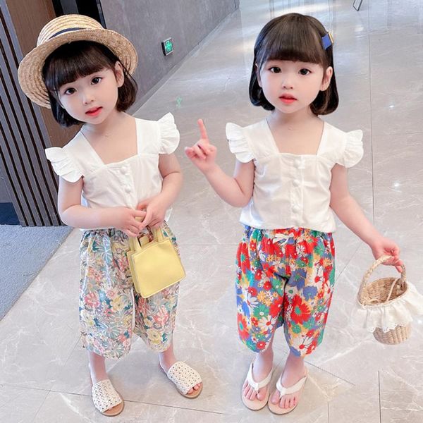 clothing sets toddler girls vest + floral short casual style costumes for summer children's tracksuit, White
clothing sets toddler girls vest + floral short casual style costumes for summer children's tracksuit, White