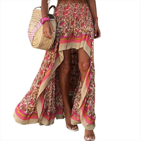 stylish elastic high waist womens skirt ethnic floral print low hem long clothing, Black
stylish elastic high waist womens skirt ethnic floral print low hem long clothing, Black