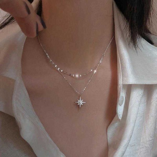 s925 sterling silver star moon double necklace women clavicle chain shiny diamond fashion jewely accessories
s925 sterling silver star moon double necklace women clavicle chain shiny diamond fashion jewely accessories