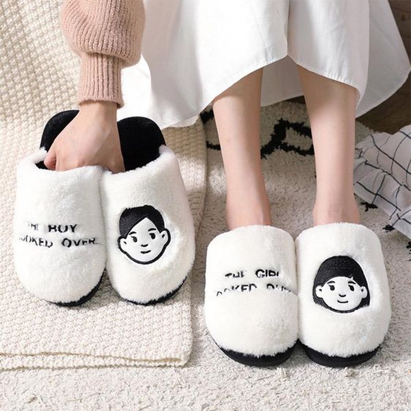 women winter home slippers ladies indoor couple warm cotton shoes plush pu leather platform flat shoe, Black
women winter home slippers ladies indoor couple warm cotton shoes plush pu leather platform flat shoe, Black