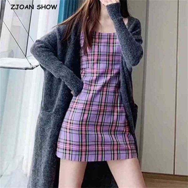 preppy purple gingham check plaid spaghetti strap mini dress girl's slash collar slim waist sling short dresses vintage 210429, Black;gray
preppy purple gingham check plaid spaghetti strap mini dress girl's slash collar slim waist sling short dresses vintage 210429, Black;gray