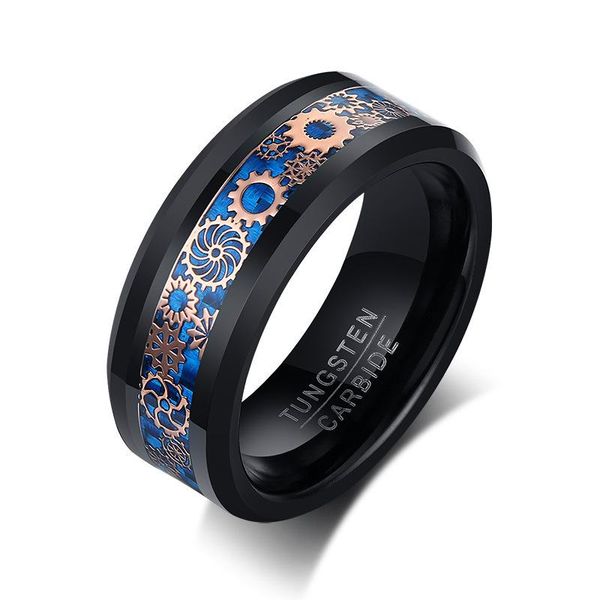 wedding rings 8mm black tungsten for men women steam punk gear wheel blue carbon fiber inlay beveled edges classic men's band, Slivery;golden
wedding rings 8mm black tungsten for men women steam punk gear wheel blue carbon fiber inlay beveled edges classic men's band, Slivery;golden