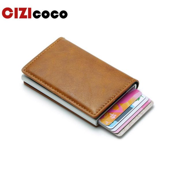 card holders cizicoco antitheft men and women holder rfid aluminium business crazy horse pu leather mini wallet, Brown;gray
card holders cizicoco antitheft men and women holder rfid aluminium business crazy horse pu leather mini wallet, Brown;gray