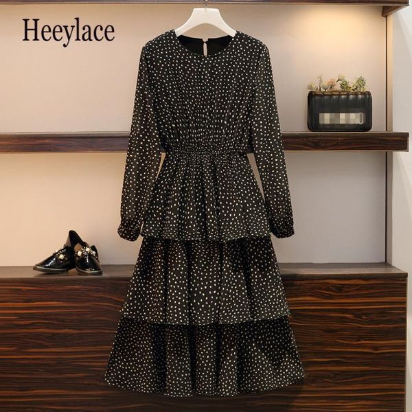 casual dresses plus size women polka dot boho dress 2021 autumn long sleeve elastic high waist cascading ruffles print chiffon, Black;gray
casual dresses plus size women polka dot boho dress 2021 autumn long sleeve elastic high waist cascading ruffles print chiffon, Black;gray