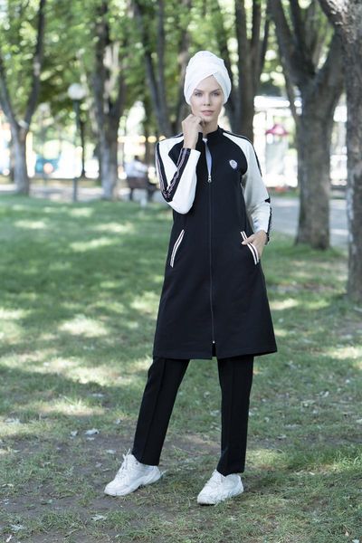 eofashion islamic covered long sleeve black zippered sweatwear cotton outwear with pocket hijab hood and pants muslim women women's two, White
eofashion islamic covered long sleeve black zippered sweatwear cotton outwear with pocket hijab hood and pants muslim women women's two, White