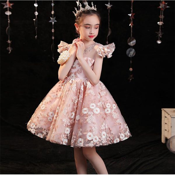girl's dresses baby kids elegant embroidery flowers birthday wedding party princess dress little girls luxury piano costumes host cloth, Red;yellow
girl's dresses baby kids elegant embroidery flowers birthday wedding party princess dress little girls luxury piano costumes host cloth, Red;yellow