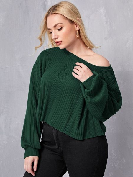 plus drop shoulder rib-knit crop tee t3bw#, Black
plus drop shoulder rib-knit crop tee t3bw#, Black