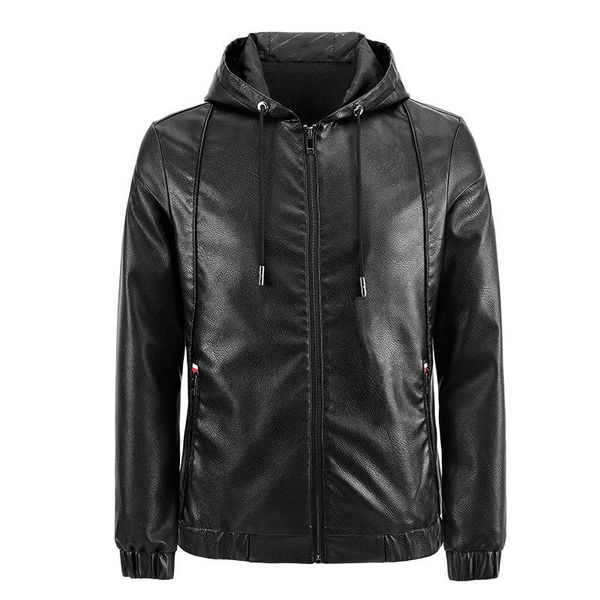 men's fur & faux 2021 spring and autumn leather jacket men solid color hooded casual motorcycle slim mens jackets, Black
men's fur & faux 2021 spring and autumn leather jacket men solid color hooded casual motorcycle slim mens jackets, Black