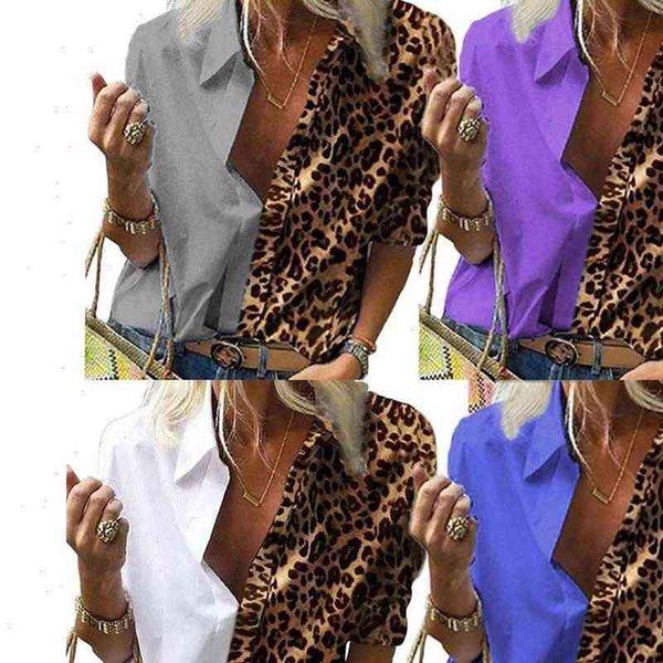 office long sleeve leopard patchwork women shirt color block chiffon fashion girl, White
office long sleeve leopard patchwork women shirt color block chiffon fashion girl, White