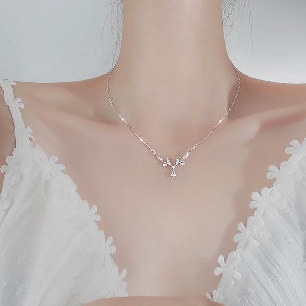 chains serve small and pure fresh leaves necklace female ins not rub off dust, han edition contracted student delicate collarbone c, Silver
chains serve small and pure fresh leaves necklace female ins not rub off dust, han edition contracted student delicate collarbone c, Silver