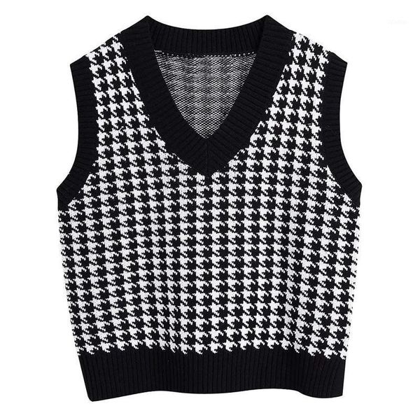 women's sweaters 2021 trend plaid vest wild casual v neck pullovers sleeveless collision color sweater geometric oversized chic, White;black
women's sweaters 2021 trend plaid vest wild casual v neck pullovers sleeveless collision color sweater geometric oversized chic, White;black