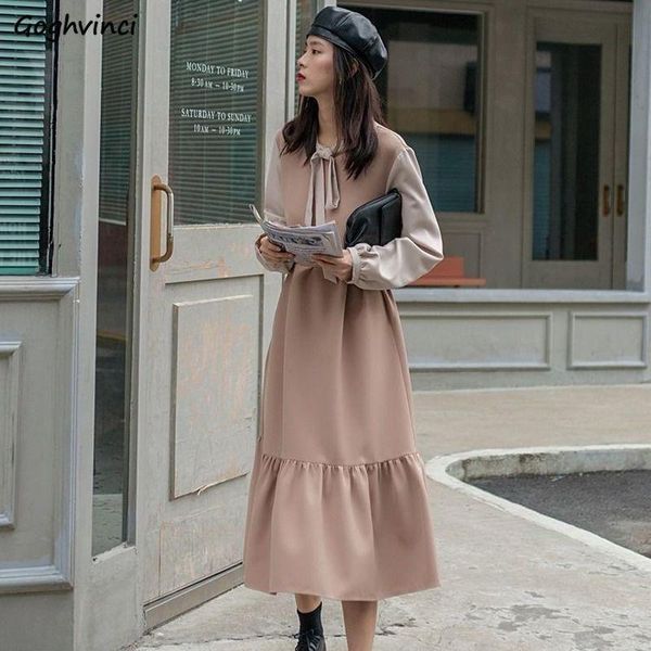 long sleeve dress women spring bow patchwork french chic elegant sweet loose womens korean style retro streetwear maxi dresses casual, Black;gray
long sleeve dress women spring bow patchwork french chic elegant sweet loose womens korean style retro streetwear maxi dresses casual, Black;gray