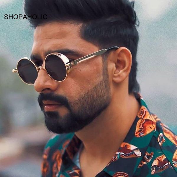 sunglasses classic gothic steampunk male designer men and women retro round metal frame uv400, White;black
sunglasses classic gothic steampunk male designer men and women retro round metal frame uv400, White;black