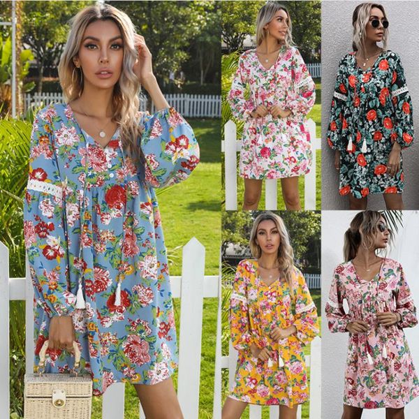 casual dresses floral print boho women long sleeve dress high waist pullover lace up tassel lady femme vestidos robe, Black;gray
casual dresses floral print boho women long sleeve dress high waist pullover lace up tassel lady femme vestidos robe, Black;gray