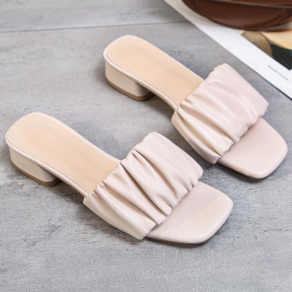 slippers 2021 fashion flip flops square toe pleated women summer shoes ladies slides mules block high heels outdoor sandals, Black
slippers 2021 fashion flip flops square toe pleated women summer shoes ladies slides mules block high heels outdoor sandals, Black