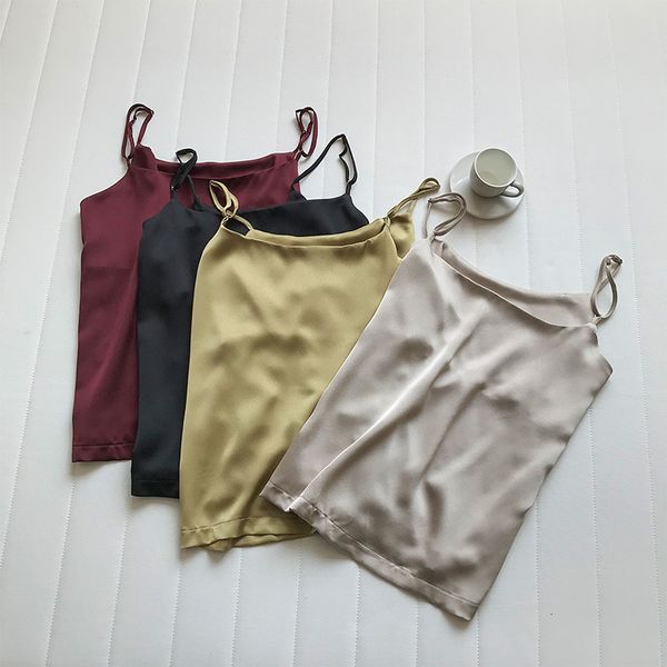 women's tanks & camis 2021 spring summer u-shaped collar sleeveless women soft satin solid color loose ole thin shoulder strap ves, White
women's tanks & camis 2021 spring summer u-shaped collar sleeveless women soft satin solid color loose ole thin shoulder strap ves, White