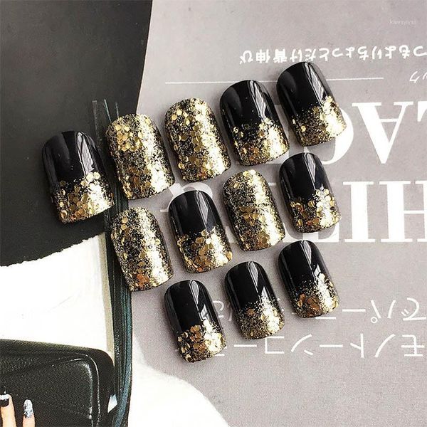 girls summer beauty nail art tips with glue short size gold big sequins false ladies black color party fake1, Red;gold
girls summer beauty nail art tips with glue short size gold big sequins false ladies black color party fake1, Red;gold