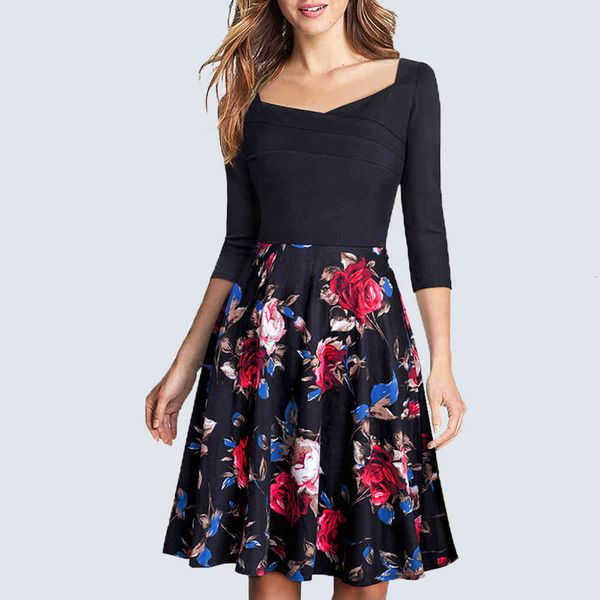 dresses women vintage retro floral print spring party casual sheath swing a-line ha075, Black;gray
dresses women vintage retro floral print spring party casual sheath swing a-line ha075, Black;gray