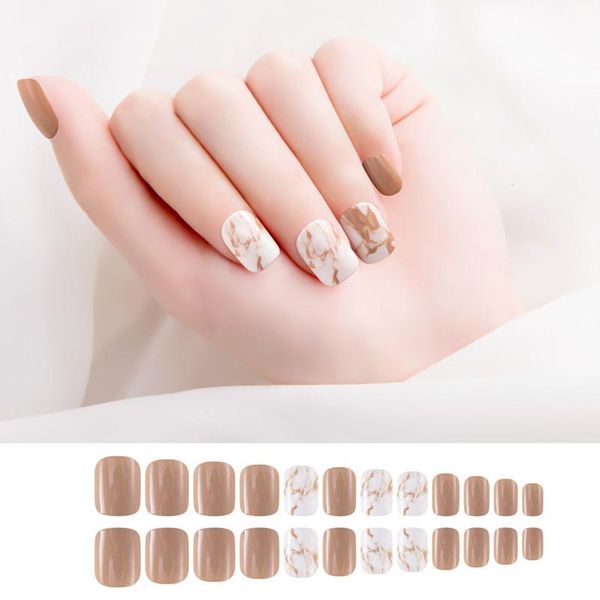 false nails 24pcs stone pattern nail patch khaki color glue type removable mid-length paragraph manicure save time fake, Red;gold
false nails 24pcs stone pattern nail patch khaki color glue type removable mid-length paragraph manicure save time fake, Red;gold