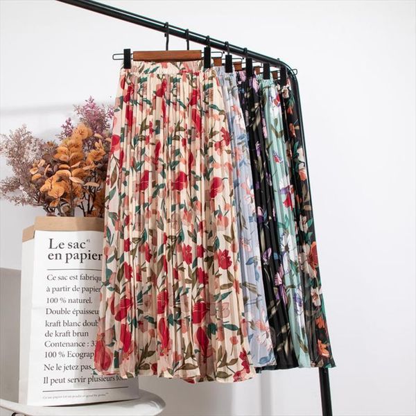 a line high waist womens skirts pleated floral chiffon summer and spring mid length half, Black
a line high waist womens skirts pleated floral chiffon summer and spring mid length half, Black