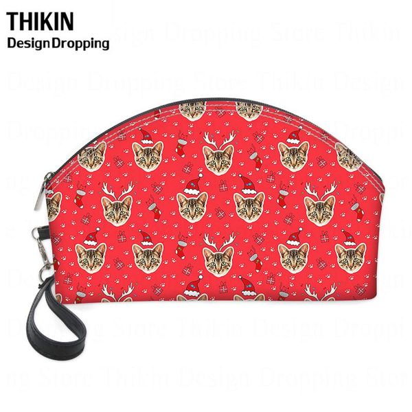 red women leather cosmetic bag christmas raccoon cat printing cute round makeup bags for small neceser maquillaje & cases
red women leather cosmetic bag christmas raccoon cat printing cute round makeup bags for small neceser maquillaje & cases