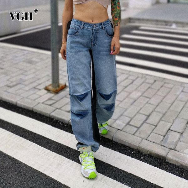 vgh casual patchwork hit color denim women's pants high waist loose autumn wide leg jeans female fashion clothing tide 210421, Blue
vgh casual patchwork hit color denim women's pants high waist loose autumn wide leg jeans female fashion clothing tide 210421, Blue
