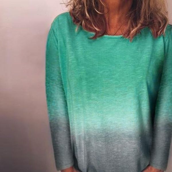 plus size women shirts autumn fashion gradient color blouse lady casual loose o neck tee female womens long sleeve, White
plus size women shirts autumn fashion gradient color blouse lady casual loose o neck tee female womens long sleeve, White