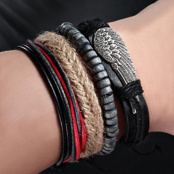 charm bracelets trendy metal creative retro leather bracelet fashion jewelry classic feather strap men's couple gift wholesale bulk, Golden;silver
charm bracelets trendy metal creative retro leather bracelet fashion jewelry classic feather strap men's couple gift wholesale bulk, Golden;silver