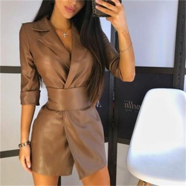 women's jackets faux leather women autumn blazer jacket fashion basic casual long sleeve work suit coat office lady elegant blazers, Black;brown
women's jackets faux leather women autumn blazer jacket fashion basic casual long sleeve work suit coat office lady elegant blazers, Black;brown