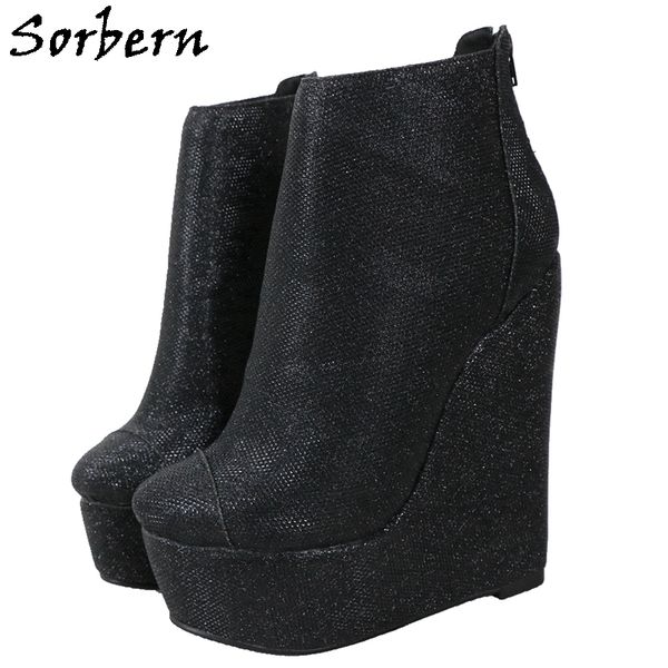 sorbern black wedges ankle boot women glitter sequins platform shoe comfortable booties
sorbern black wedges ankle boot women glitter sequins platform shoe comfortable booties