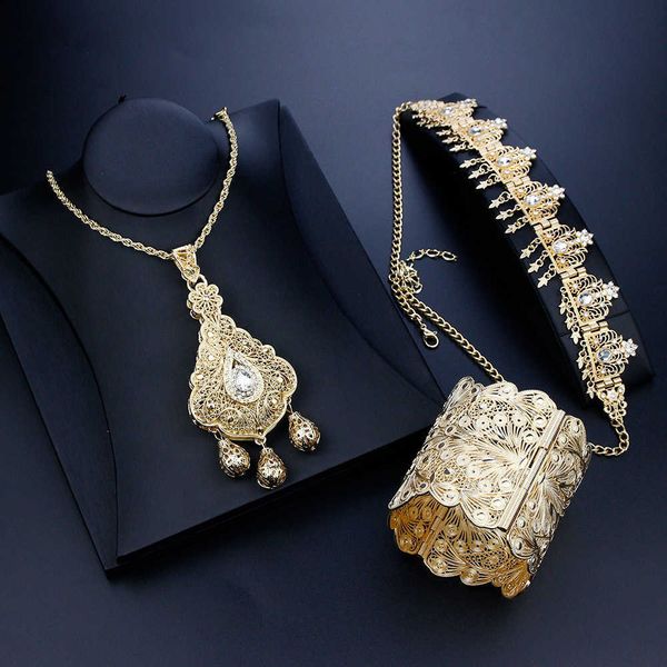 sunspicems gold color algeria women bride wedding jewelry sets bangle necklace headchain traditional african festival bijoux h1022, Silver
sunspicems gold color algeria women bride wedding jewelry sets bangle necklace headchain traditional african festival bijoux h1022, Silver