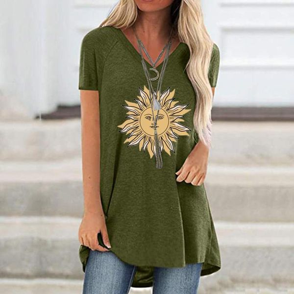 women's t-shirt female gothic sun printing v-neck short sleeve t shirt camisetas de mujer summer clothes for women 2021 casual t-shirts, White
women's t-shirt female gothic sun printing v-neck short sleeve t shirt camisetas de mujer summer clothes for women 2021 casual t-shirts, White