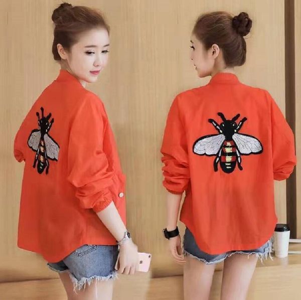 women's hooded jackets bee floral causal windbreaker women basic coats zipper lightweight jackets famale, Black;brown
women's hooded jackets bee floral causal windbreaker women basic coats zipper lightweight jackets famale, Black;brown
