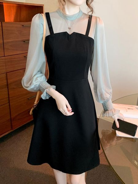 casual dresses 2021 autumn clothing french style vintage midi dress women o-neck long puff sleeve gauze patchwork black, Black;gray
casual dresses 2021 autumn clothing french style vintage midi dress women o-neck long puff sleeve gauze patchwork black, Black;gray