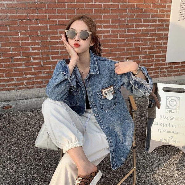 mid length denim jacket women's spring and summer korean loose versatile student bf thin fashion brand jackets, Black;brown
mid length denim jacket women's spring and summer korean loose versatile student bf thin fashion brand jackets, Black;brown