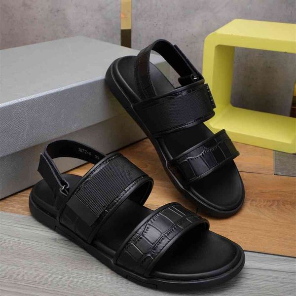 80% off outlet store 21 summer new grain cowhide men's sandals outdoor thick soled beach shoes guangzhou men's shoes, Black
80% off outlet store 21 summer new grain cowhide men's sandals outdoor thick soled beach shoes guangzhou men's shoes, Black