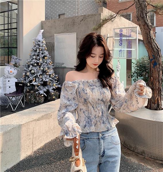 women's blouses & shirts summer fashion ladies' printed folds waist slimming retro long-sleeved chiffon shirts, corsets shirt, White
women's blouses & shirts summer fashion ladies' printed folds waist slimming retro long-sleeved chiffon shirts, corsets shirt, White