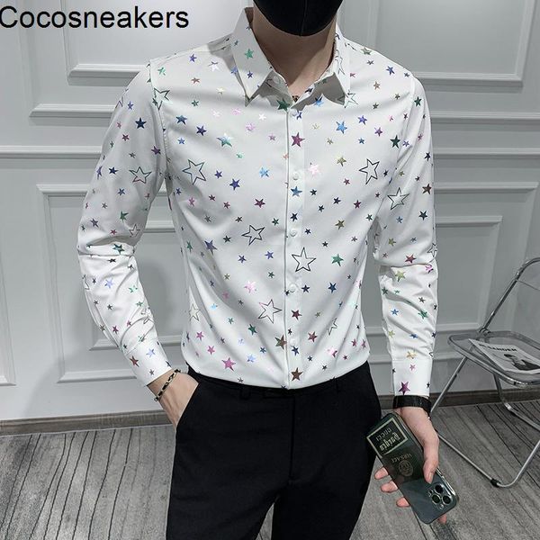 men's dress shirts 2021 korean boys' long sleeve shirt autumn fashion five pointed star printing handsome night, White;black
men's dress shirts 2021 korean boys' long sleeve shirt autumn fashion five pointed star printing handsome night, White;black