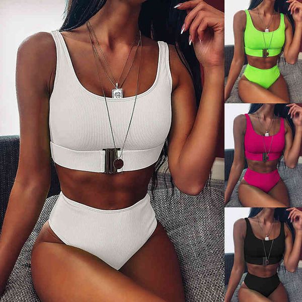 high waist bikini swimsuit women swimwear bandeau push up set buckle bathing suit beach wear swimming, White;black
high waist bikini swimsuit women swimwear bandeau push up set buckle bathing suit beach wear swimming, White;black
