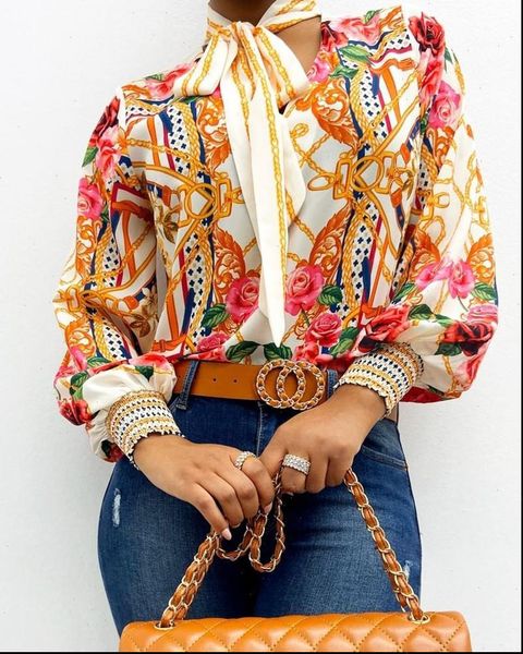womens blouses scarf neck baroque print lantern sleeve blouse shirt women v retro elegant ladies fashion, White
womens blouses scarf neck baroque print lantern sleeve blouse shirt women v retro elegant ladies fashion, White