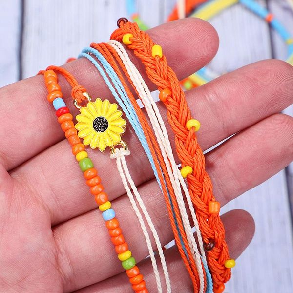 charm bracelets fashoin 4 pcs/set colorful woven adjustable withdraw sting daisy wrist chain resin beaded bracelet for women jewelry gifts, Golden;silver
charm bracelets fashoin 4 pcs/set colorful woven adjustable withdraw sting daisy wrist chain resin beaded bracelet for women jewelry gifts, Golden;silver
