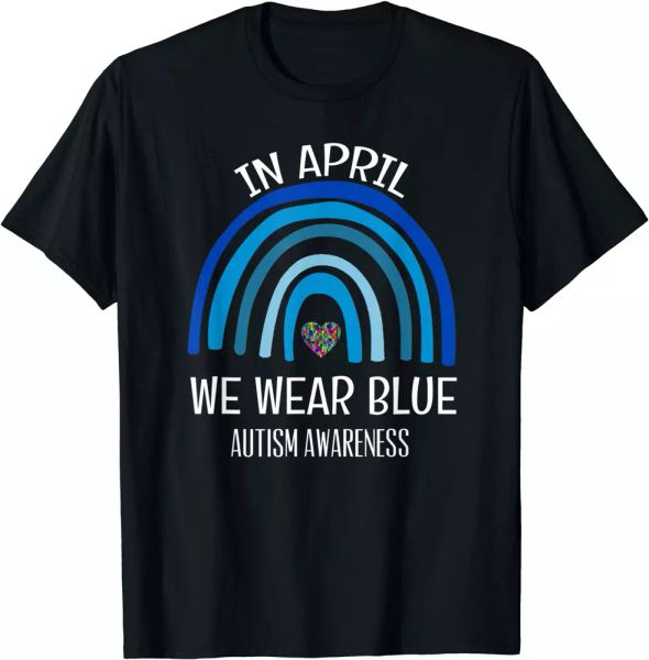 autism rainbow in april we wear blue autism awareness month t-shirt s to 5xl, White;black
autism rainbow in april we wear blue autism awareness month t-shirt s to 5xl, White;black