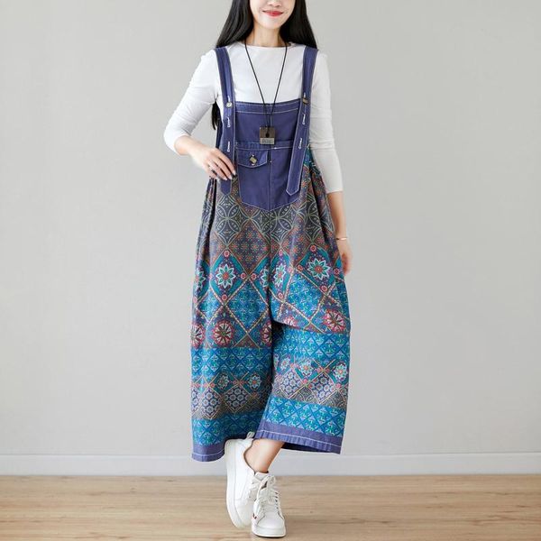 women's pants & capris elegant print high waist wide leg ankle length adjustable casual overalls mori denim women trousers, Black;white
women's pants & capris elegant print high waist wide leg ankle length adjustable casual overalls mori denim women trousers, Black;white