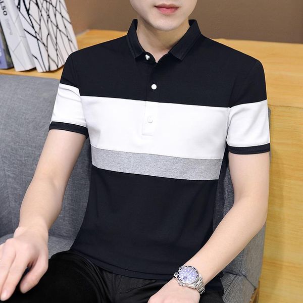 men's t-shirts oversized patchwork brand t shirt casual summer thin turn-down slim fit fashion short sleeve shirts for men, White;black
men's t-shirts oversized patchwork brand t shirt casual summer thin turn-down slim fit fashion short sleeve shirts for men, White;black